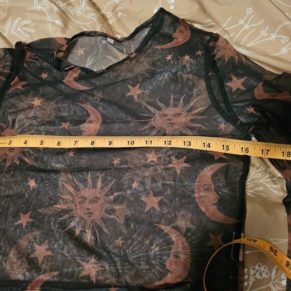 Celestial sheer long sleeve top (L) - Picture 3 of 5